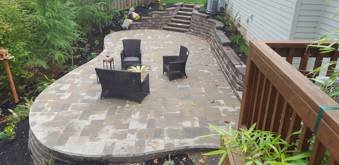 Patio hardscape and stairs install