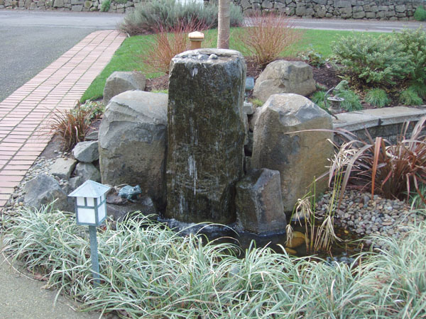 Front stone water feature